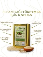 OILIVA%100 Doğal Susam Yağı 3 Litre – Soğuk Sıkım, Katkısız, Saf Susam Yağı – Yemeklik, Salata, Cilt & Saç Bakımı – Premium Kalite Teneke Ambalaj