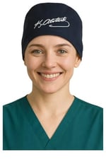 Okanmed Atatürk İmzalı Lacivert Doktor Hemşire Aşçı Cerrahi Bone Hastane Bone Bandana M241