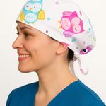 Okanmed Baykuş Desenli Doktor Hemşire Aşçı Cerrahi Bone Hastane Bone Bandana M419