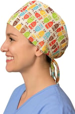 Okanmed Baykuş Desenli Doktor Hemşire Aşçı Cerrahi Bone Hastane Bone Bandana M005