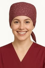 Okanmed Bordo Desenli Doktor Hemşire Aşçı Cerrahi Bone Hastane Bone Bandana M394