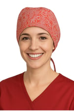 Okanmed Bordo Desenli Doktor Hemşire Aşçı Cerrahi Bone Hastane Bone Bandana M392