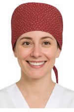 Okanmed Bordo Desenli Doktor Hemşire Aşçı Cerrahi Bone Hastane Bone Bandana M387