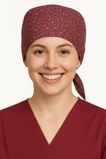 Okanmed Bordo Desenli Doktor Hemşire Aşçı Cerrahi Bone Hastane Bone Bandana M394