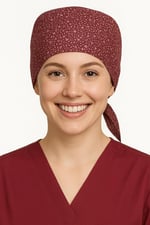 Okanmed Bordo Desenli Doktor Hemşire Aşçı Cerrahi Bone Hastane Bone Bandana M394