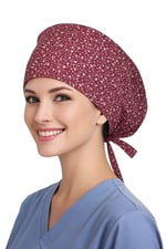 Okanmed Bordo Desenli Doktor Hemşire Aşçı Cerrahi Bone Hastane Bone Bandana M394