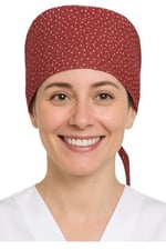 Okanmed Bordo Desenli Doktor Hemşire Aşçı Cerrahi Bone Hastane Bone Bandana M387
