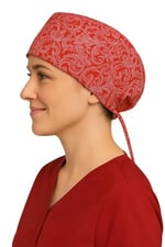 Okanmed Bordo Desenli Doktor Hemşire Aşçı Cerrahi Bone Hastane Bone Bandana M392