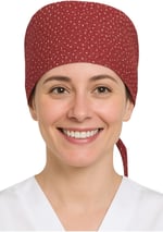 Okanmed Bordo Desenli Doktor Hemşire Aşçı Cerrahi Bone Hastane Bone Bandana M387