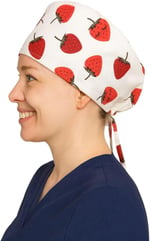 Okanmed Çilek Desenli Doktor Hemşire Aşçı Cerrahi Bone Hastane Bone Bandana M429