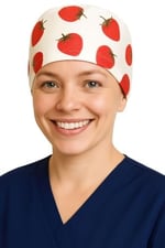 Okanmed Çilek Desenli Doktor Hemşire Aşçı Cerrahi Bone Hastane Bone Bandana M429