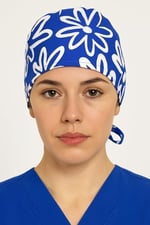 Okanmed Desenli Mavi Doktor Hemşire Aşçı Cerrahi Bone Hastane Bone Bandana M452