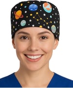 Okanmed Gezegen Desenli Doktor Hemşire Aşçı Cerrahi Bone Hastane Bone Bandana M439
