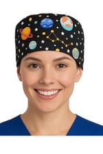 Okanmed Gezegen Desenli Doktor Hemşire Aşçı Cerrahi Bone Hastane Bone Bandana M439