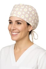 Okanmed Papatyalı Krem Doktor Hemşire Aşçı Cerrahi Bone Hastane Bone Bandana M449