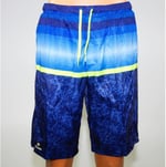 OLAIAN Erkek Boardshort Şort Mayo Uzun Deniz Havuz Astarlı Short Mavi Mavi M