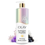 Olay Kollajenli Kadınlar İçin Sıkılaştırıcı ve Nemlendirici Vücut Losyonu, 24 Saat Nemlendirici, E Vitamini ve B3 Vitamini Kompleksi, Hızlı Emici Formül, 18 fl oz
