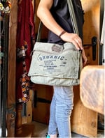 Old Cotton Cargo 8128 Mulater Salaş Kanvas Omuz Postacı Laptop Okul Seyahat Günlük Outdoor Vintage Yıkamalı Pamuk Kumaş Çanta (Lacivert)