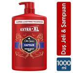 Old Spice Captain Erkekler için Duş Jeli ve Şampuan 1000 ml Ekstra-XL