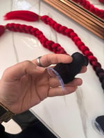 Ombre Kask Saçı, Kırmızı-Siyah Örgülü Motosiklet Saçı, Degrade Renk Geçişli Kask Aksesuarı, Yapışkanlı Uçlu