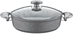 OMS Granit Pilav Tencere Cam Kapaklı 30x8,5 cm 3310