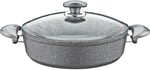 OMS Granit Pilav Tencere Cam Kapaklı 30x8,5 cm 3310