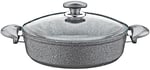 OMS Granit Pilav Tencere Cam Kapaklı 30x8,5 cm 3310