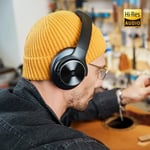 OneOdio A10 Bluetooth kulak üstü kulaklık, hibrit aktif gürültü önleme özellikli [62 saate kadar] kablosuz kulaklık, Hi-Res ses, derin bas, seyahat için mikrofon, ev, ofis için (siyah)