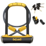 Onguard bisiklet kilidi Pitbull DT asma kilit ile 4-inç RCA Loop-kablo (Siyah, 11,5 x 9,06 inç-inç)