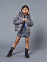 Only Kogmercedes Life Aop Puffer Çocuk Günlük Mont 15327417-DECEMBER-SKY Gri