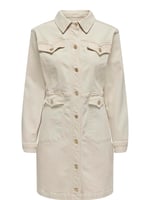 ONLY ONLAUGUSTA LS ECRU SHORT DRESS MAE Kısa Elbise Kadın