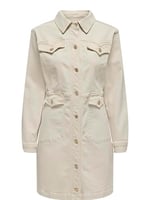 ONLY ONLAUGUSTA LS ECRU SHORT DRESS MAE Kısa Elbise Kadın