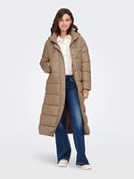 Only Onlcammie X- Long Quilted Coat Otw Kadın Günlük Mont 15267338-TIGERS-EYE Krem