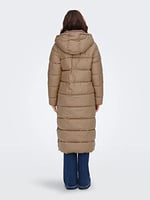 Only Onlcammie X- Long Quilted Coat Otw Kadın Günlük Mont 15267338-TIGERS-EYE Krem