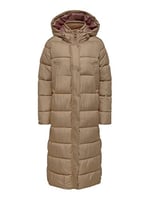 Only Onlcammie X- Long Quilted Coat Otw Kadın Günlük Mont 15267338-TIGERS-EYE Krem