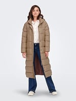 Only Onlcammie X- Long Quilted Coat Otw Kadın Günlük Mont 15267338-TIGERS-EYE Krem