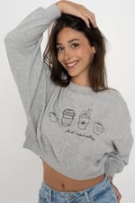 ONLY ONLCATE L/S COFFEEE O-NECK BOX SWT Sweatshirt Kadın