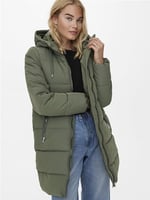 Only Onldolly Long Puffer Coat Otw Noos Kadın Günlük Mont 15205369-CROCKERY Bej