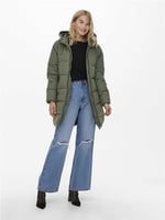 Only Onldolly Long Puffer Coat Otw Noos Kadın Günlük Mont 15205369-CROCKERY Bej