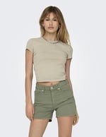 ONLY ONLELINA S/S O-NECK SHORT TOP JRS NOOS Tişört Kadın
