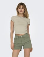 ONLY ONLELINA S/S O-NECK SHORT TOP JRS NOOS Tişört Kadın