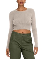 ONLY ONLKAROL LS CROP O-NECK KNT Kazak Kadın