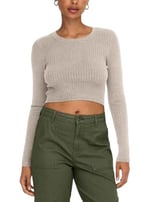 ONLY ONLKAROL LS CROP O-NECK KNT Kazak Kadın
