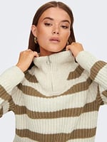 ONLY ONLLEISE FREYA LS ZIP HIGH NECK KNT NOOS Kazak Kadın