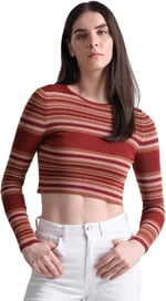 ONLY ONLMEDDI LS STR CROP O-NECK CC KNT Kazak Kadın