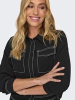 ONLY ONLMETTE SHORT CONTRAST LS SHIRT WVN Gömlek Kadın