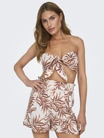 ONLY ONLMIRA BANDEAU TOP & SHORTS SET Tişört Kadın