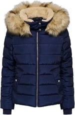 Only Onlnewcamilla Fur Hood Jacket Cc Otw Kadın Günlük Mont 15304767-BLACK Siyah