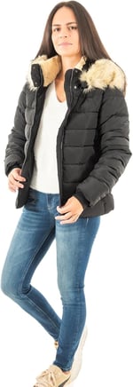 Only Onlnewcamilla Fur Hood Jacket Cc Otw Kadın Günlük Mont 15304767-BLACK Siyah