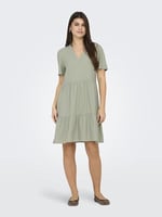 ONLY Onltiri-caro S/S V yaka Lin Dress Cc PntElbiseKadın